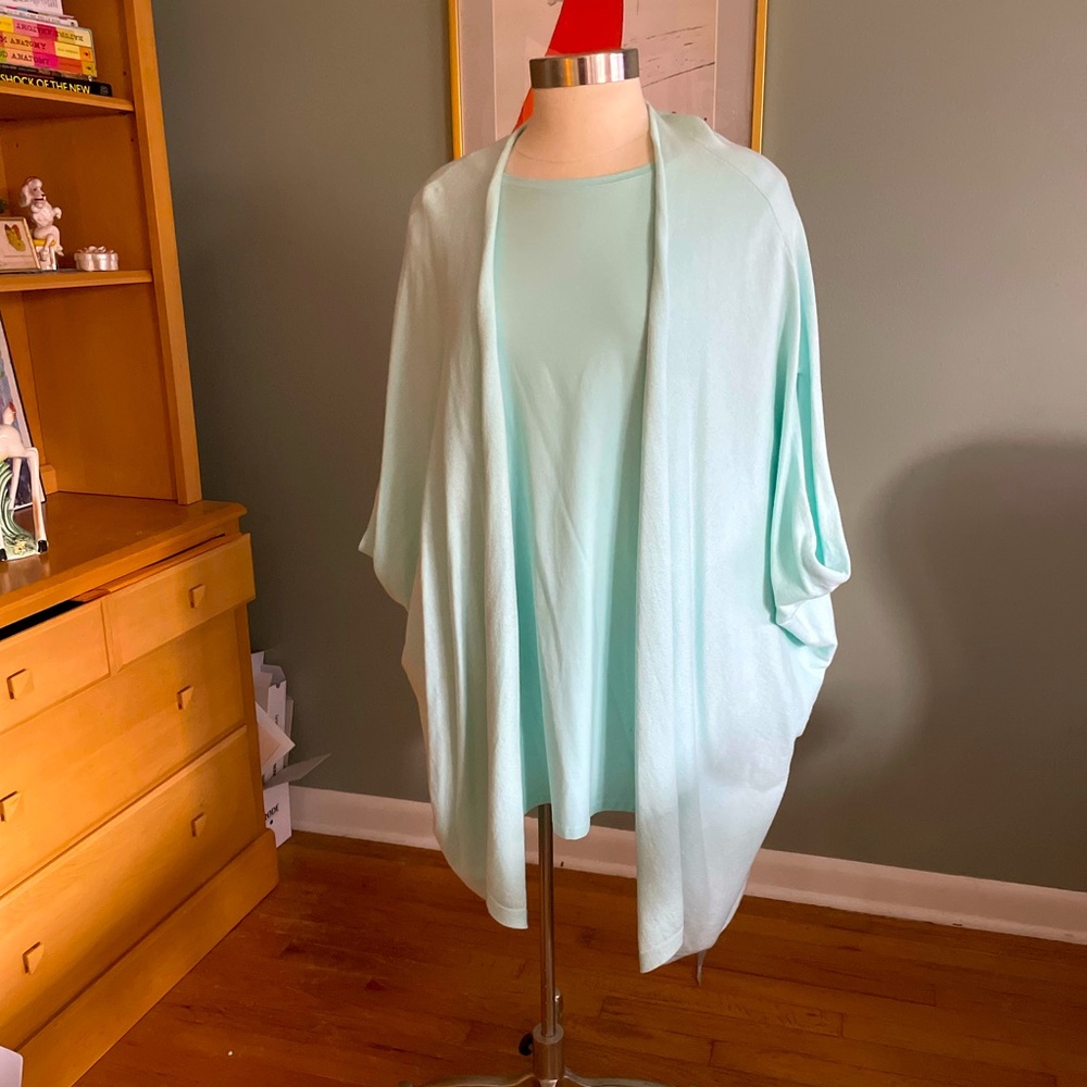 Pure Jill Carrigan / shirt combo Ponch cape fit XL/1x NWOT Turquoise